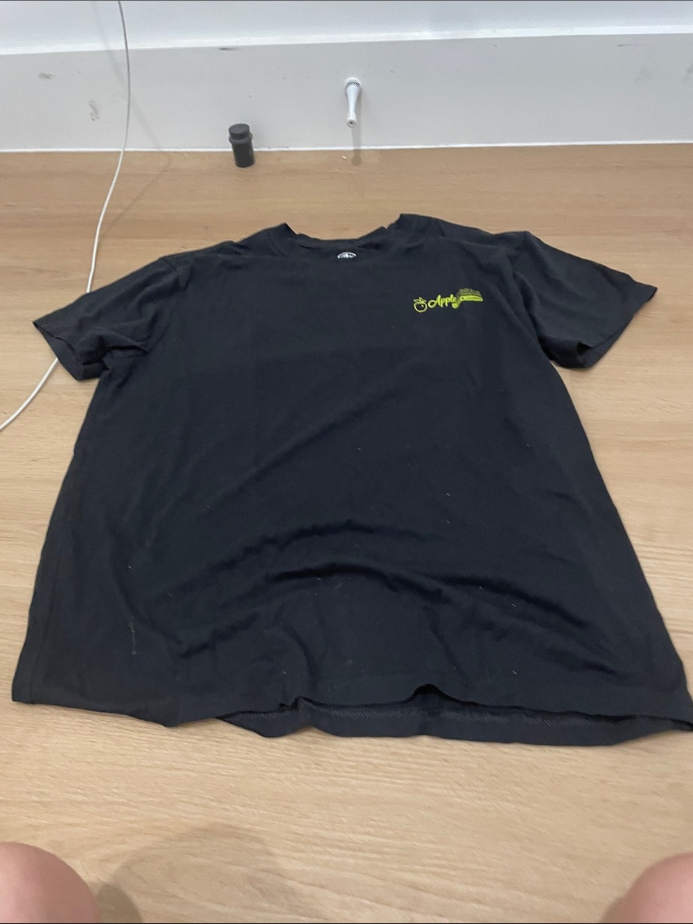 Athletic Works Black Short Sleeve Tee with Lime Logo
